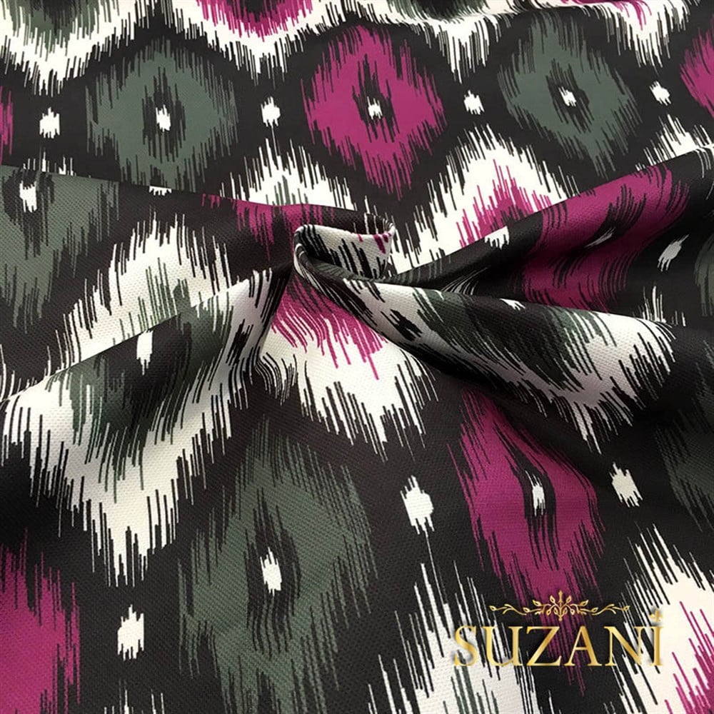 Haki Fuşya İkat Kumaş