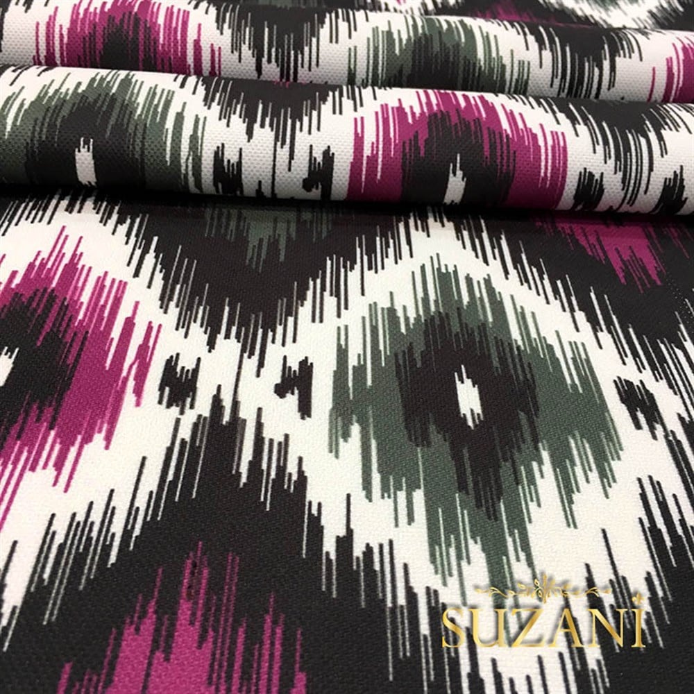 Haki Fuşya İkat Kumaş