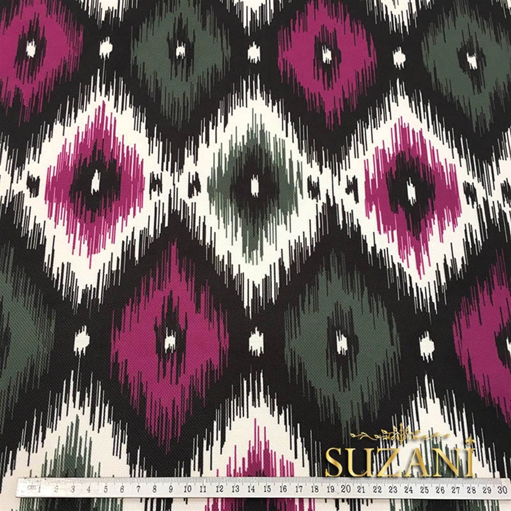 Haki Fuşya İkat Kumaş