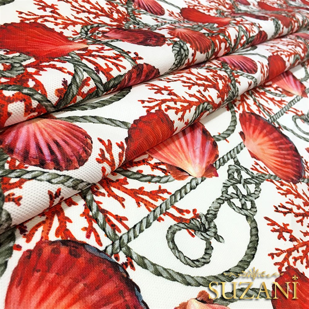 Halat ve Midyeler Desenli Kumaş