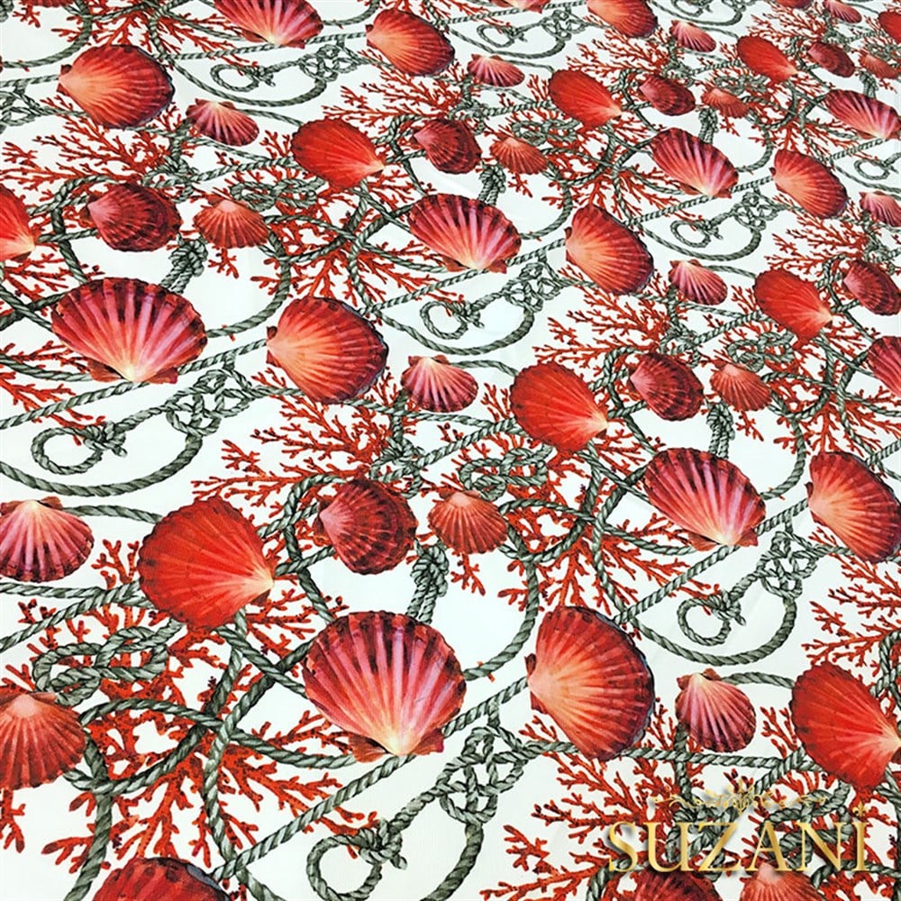 Halat ve Midyeler Desenli Kumaş