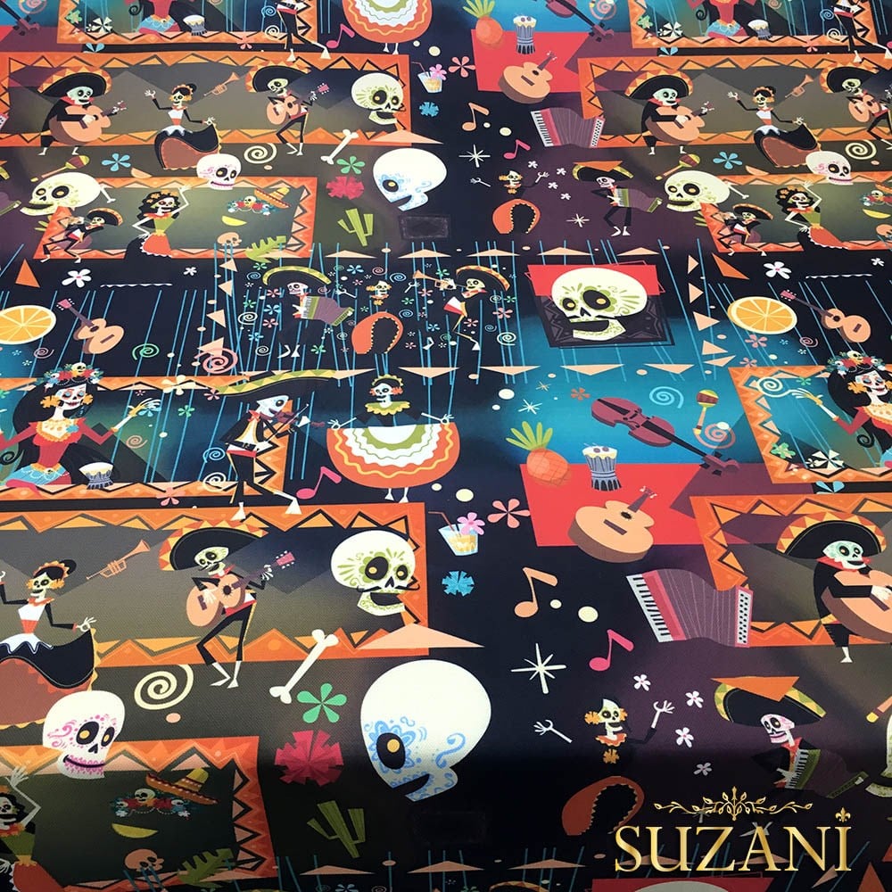 Kafatası Orkestra Desenli Pop Art Kumaş