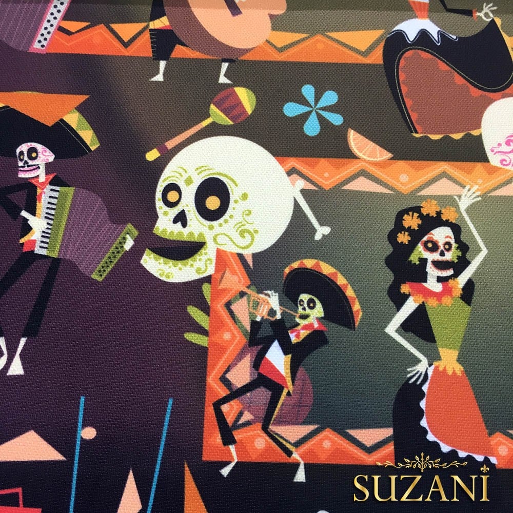 Kafatası Orkestra Desenli Pop Art Kumaş