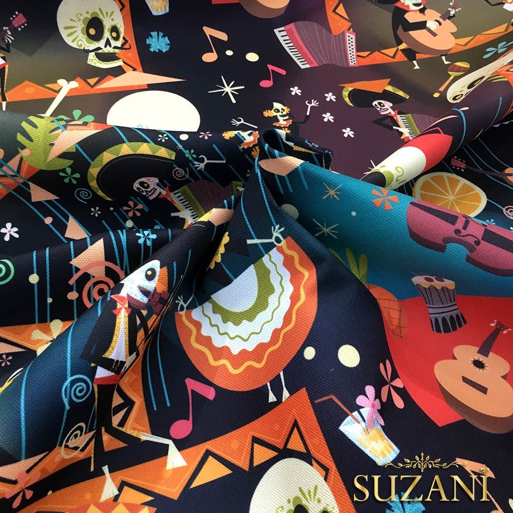 Kafatası Orkestra Desenli Pop Art Kumaş