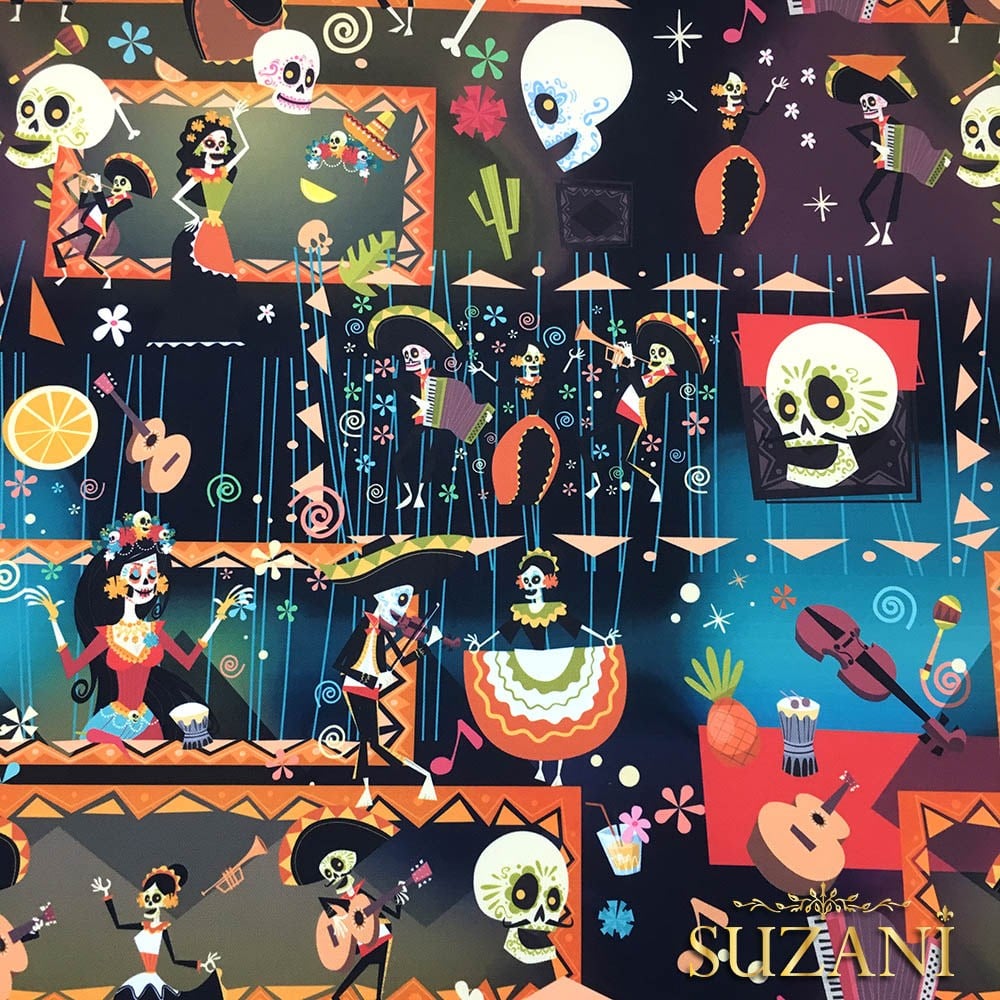 Kafatası Orkestra Desenli Pop Art Kumaş