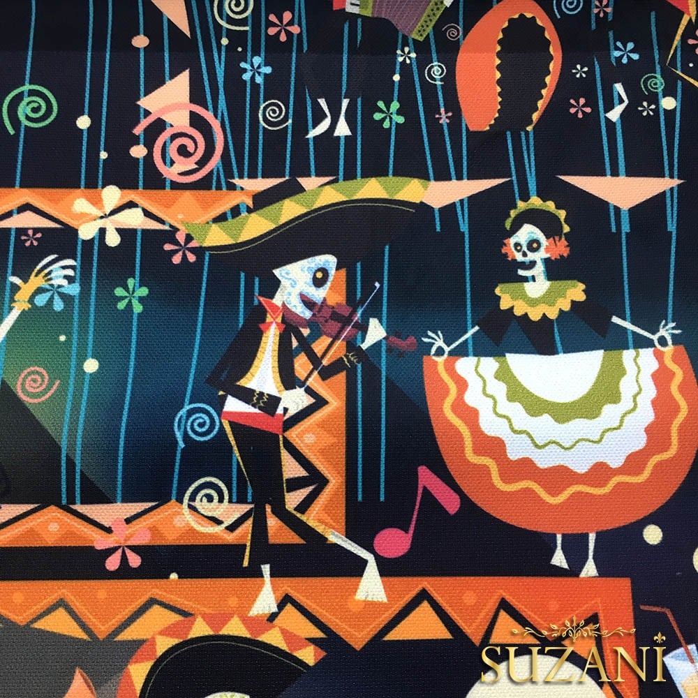 Kafatası Orkestra Desenli Pop Art Kumaş