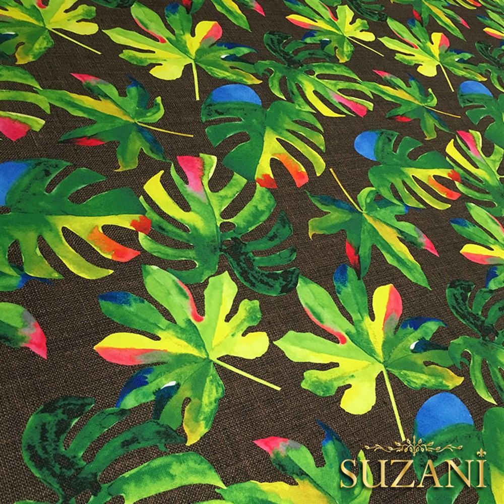 Kahve Keten Deve Tabanı Desenli Kumaş