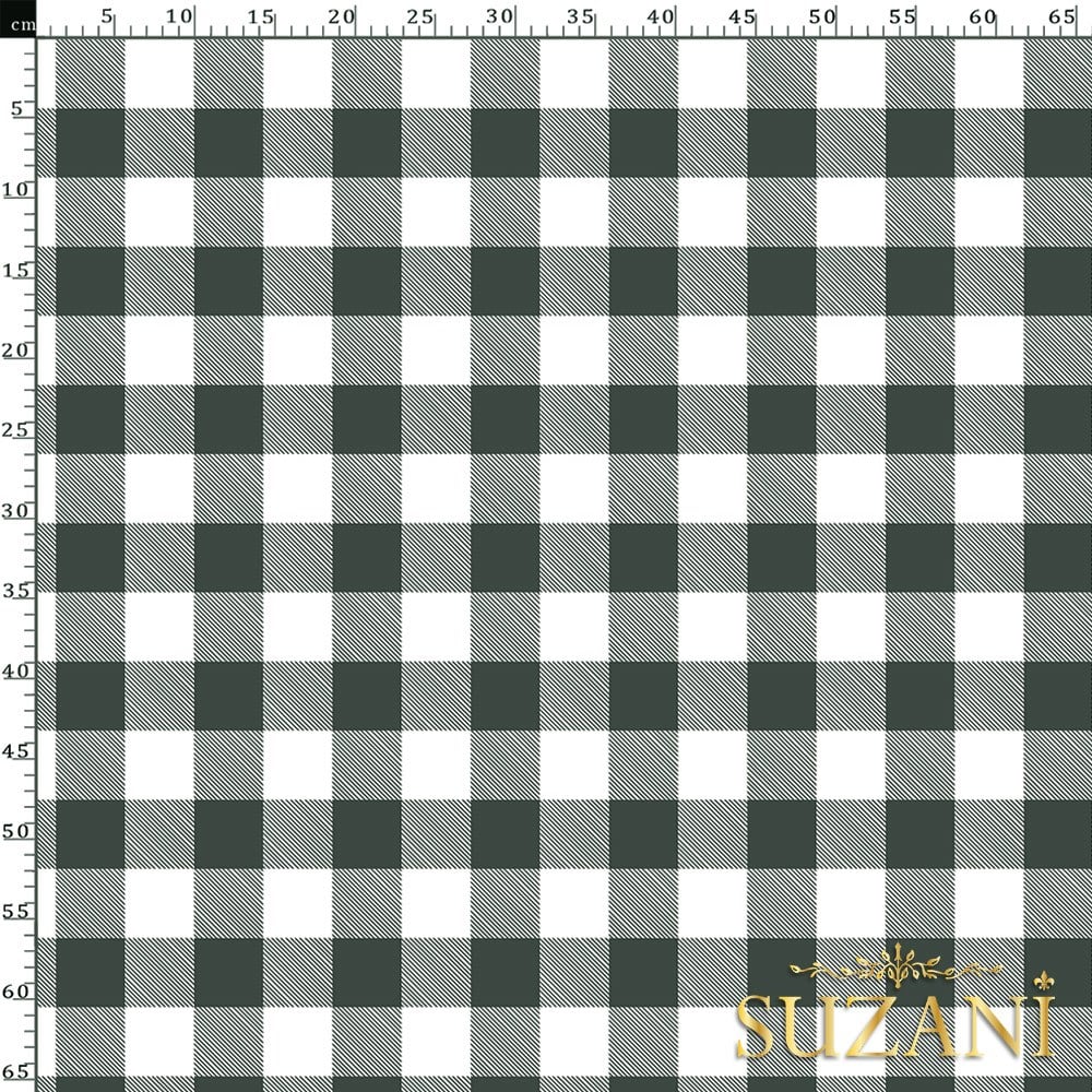 Karadut Büyük Pötikare Desenli Dijital Baskılı Kumaş