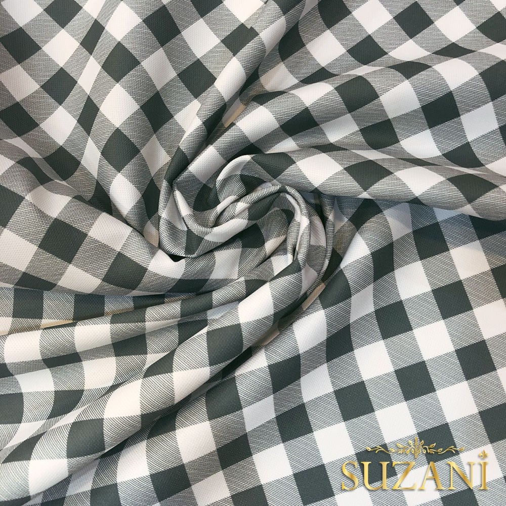 Karadut Küçük Pötikare Desenli Dijital Baskılı Kumaş