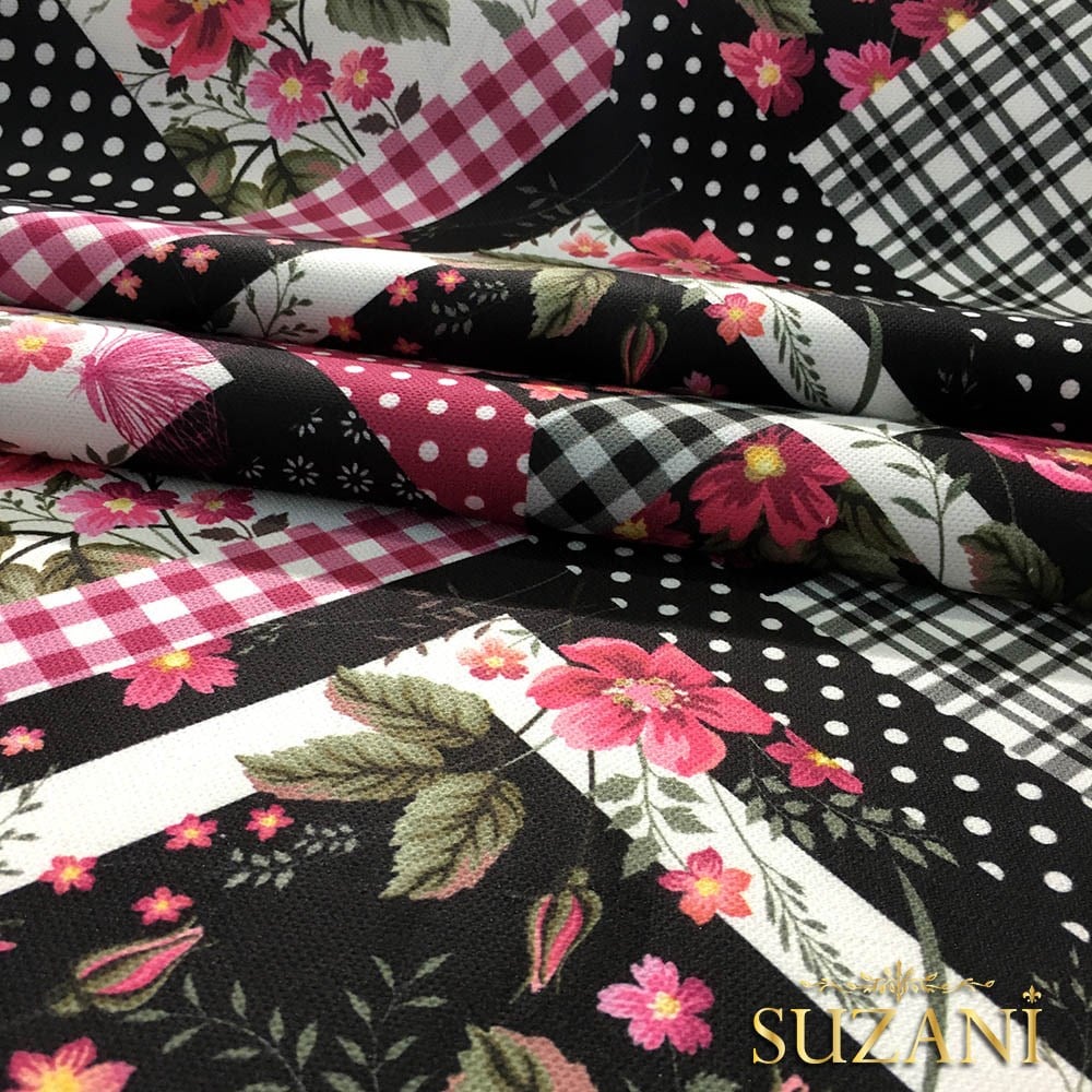 Karo Patchwork Desenli Kumaş