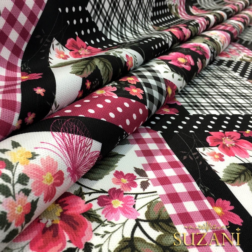 Karo Patchwork Desenli Kumaş