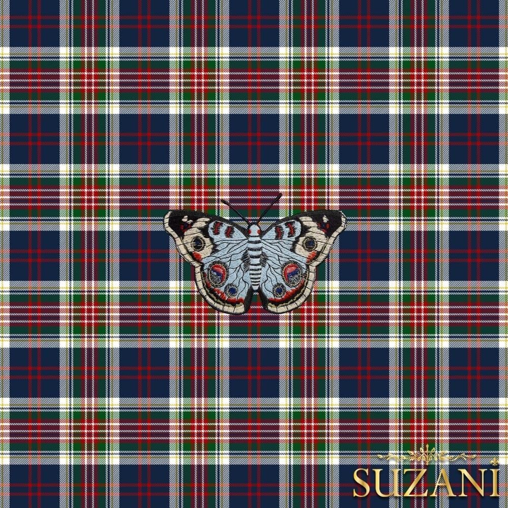 Kelebek Nakış Desenli 3'lü Pano Kumaş