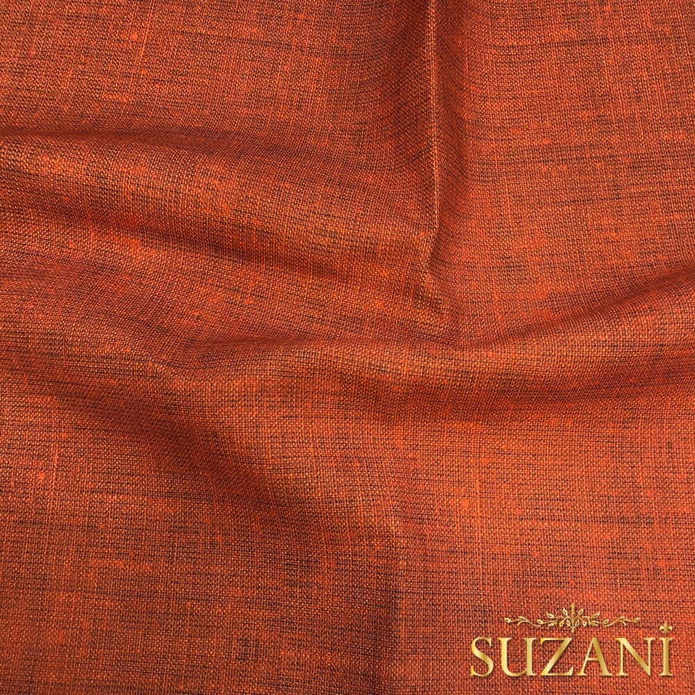 Kiremit Keten Görünümlü Dijital Baskılı Kumaş