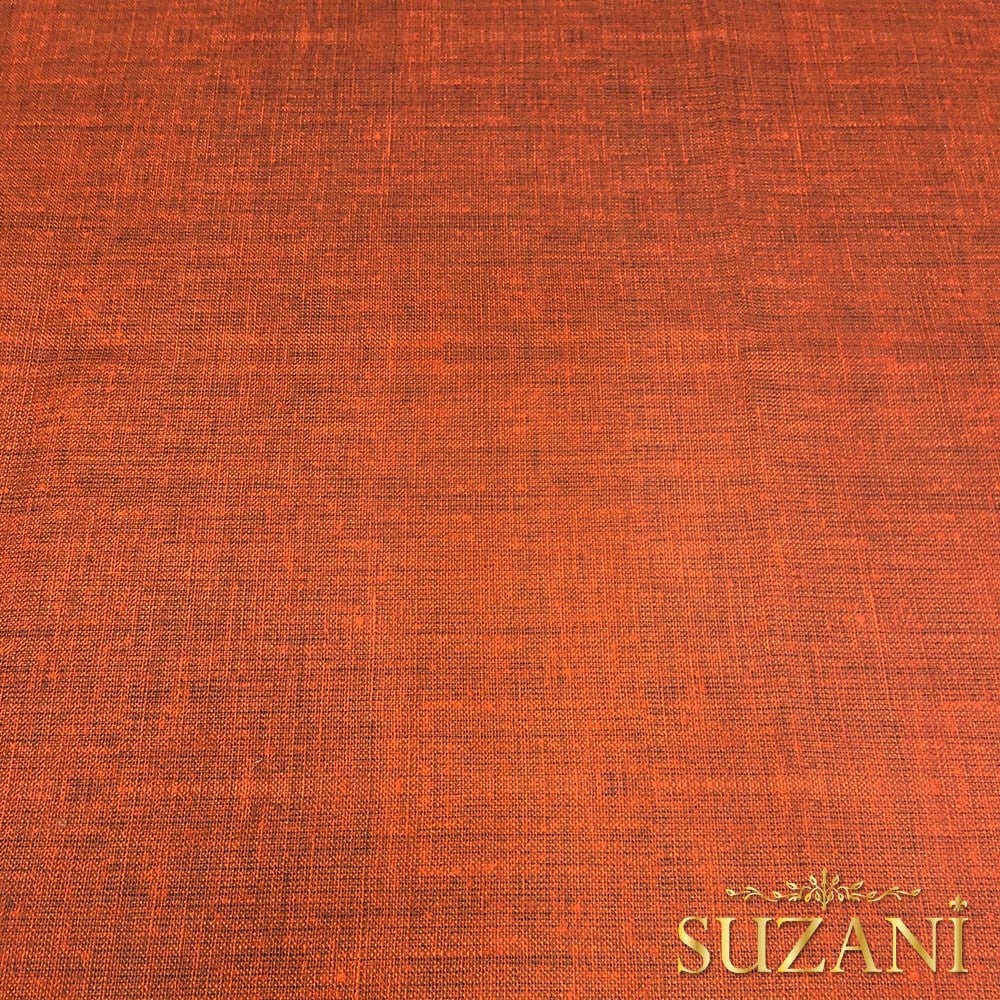 Kiremit Keten Görünümlü Dijital Baskılı Kumaş