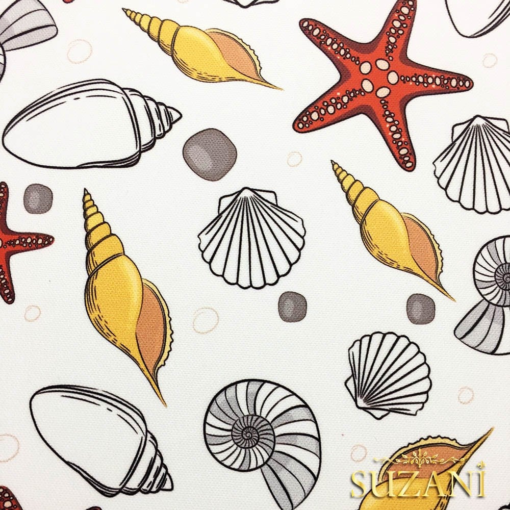 Kırmızı Deniz Yıldızı Desenli Kumaş