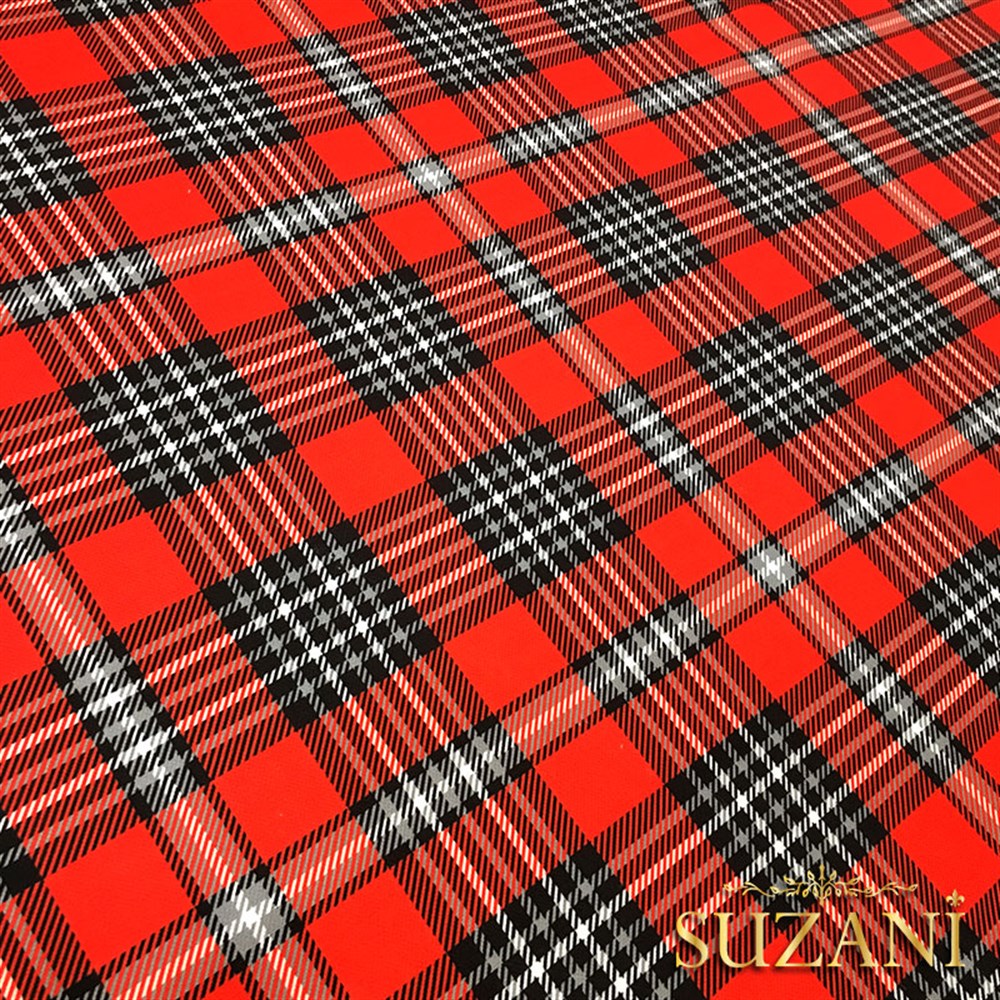 Kırmızı İngiliz Ekose Kumaş