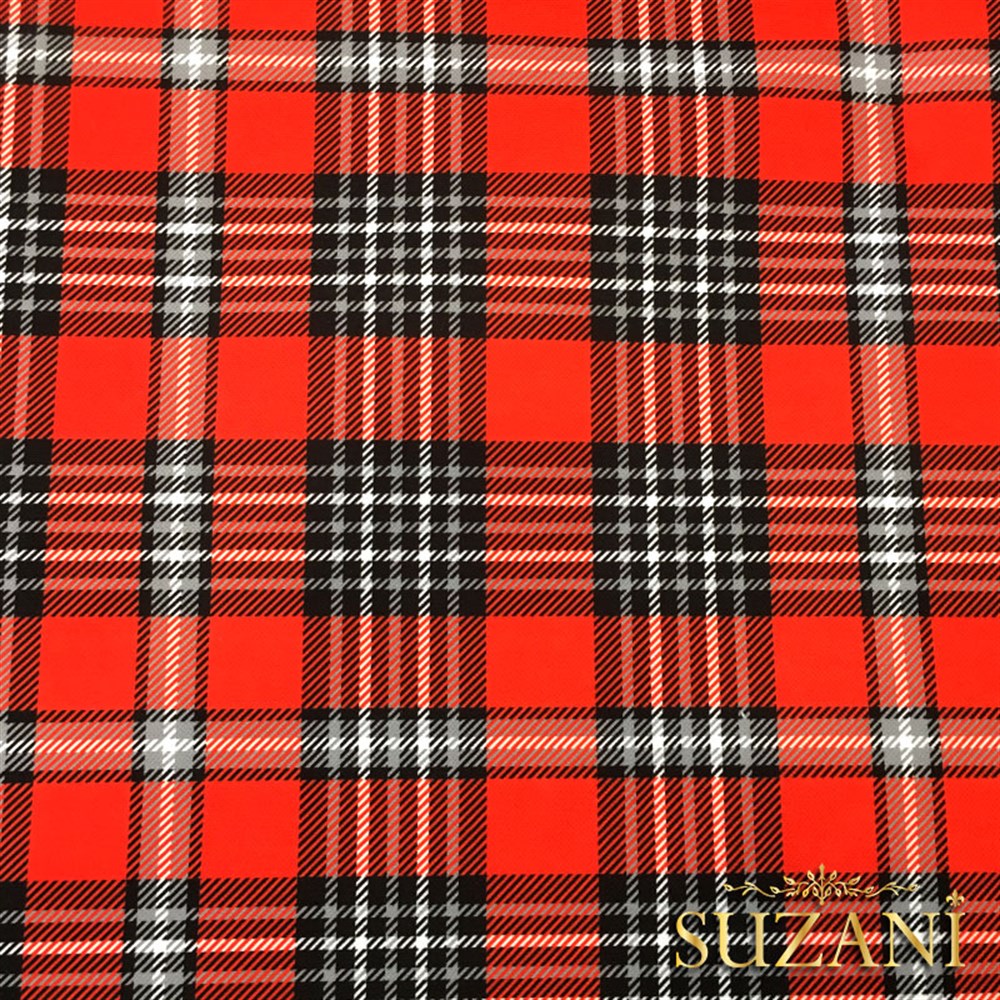 Kırmızı İngiliz Ekose Kumaş
