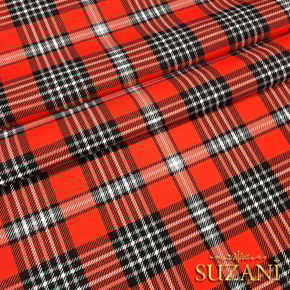 Kırmızı İngiliz Ekose Kumaş