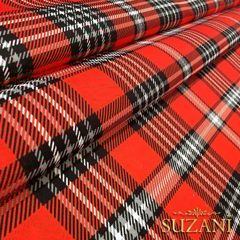 Kırmızı İngiliz Ekose Kumaş