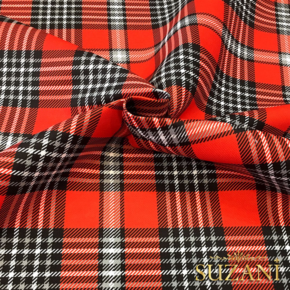 Kırmızı İngiliz Ekose Kumaş