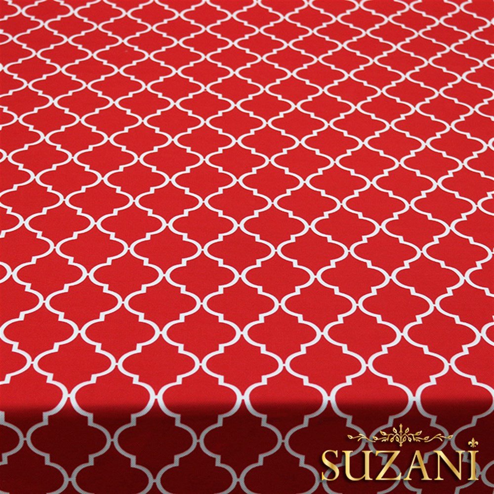 Kırmızı Moroccan Desenli Kumaş