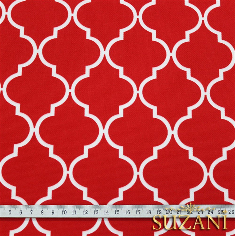 Kırmızı Moroccan Desenli Kumaş