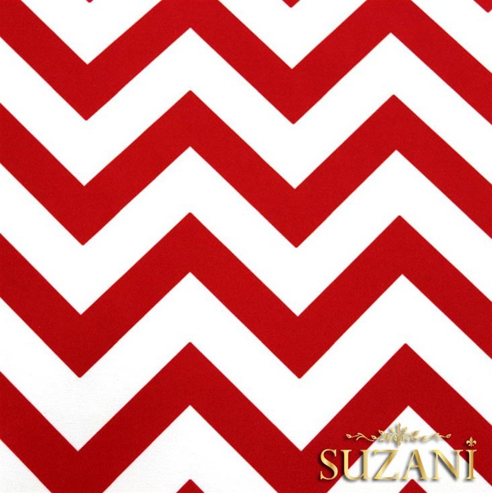 Kırmızı Zigzag Desenli Kumaş