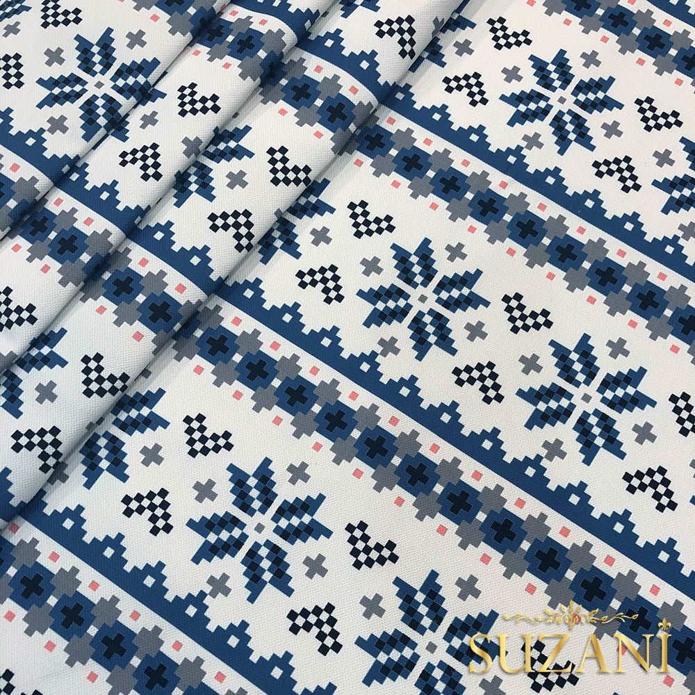 Kış Motif Desenli Dijital Baskılı Kumaş