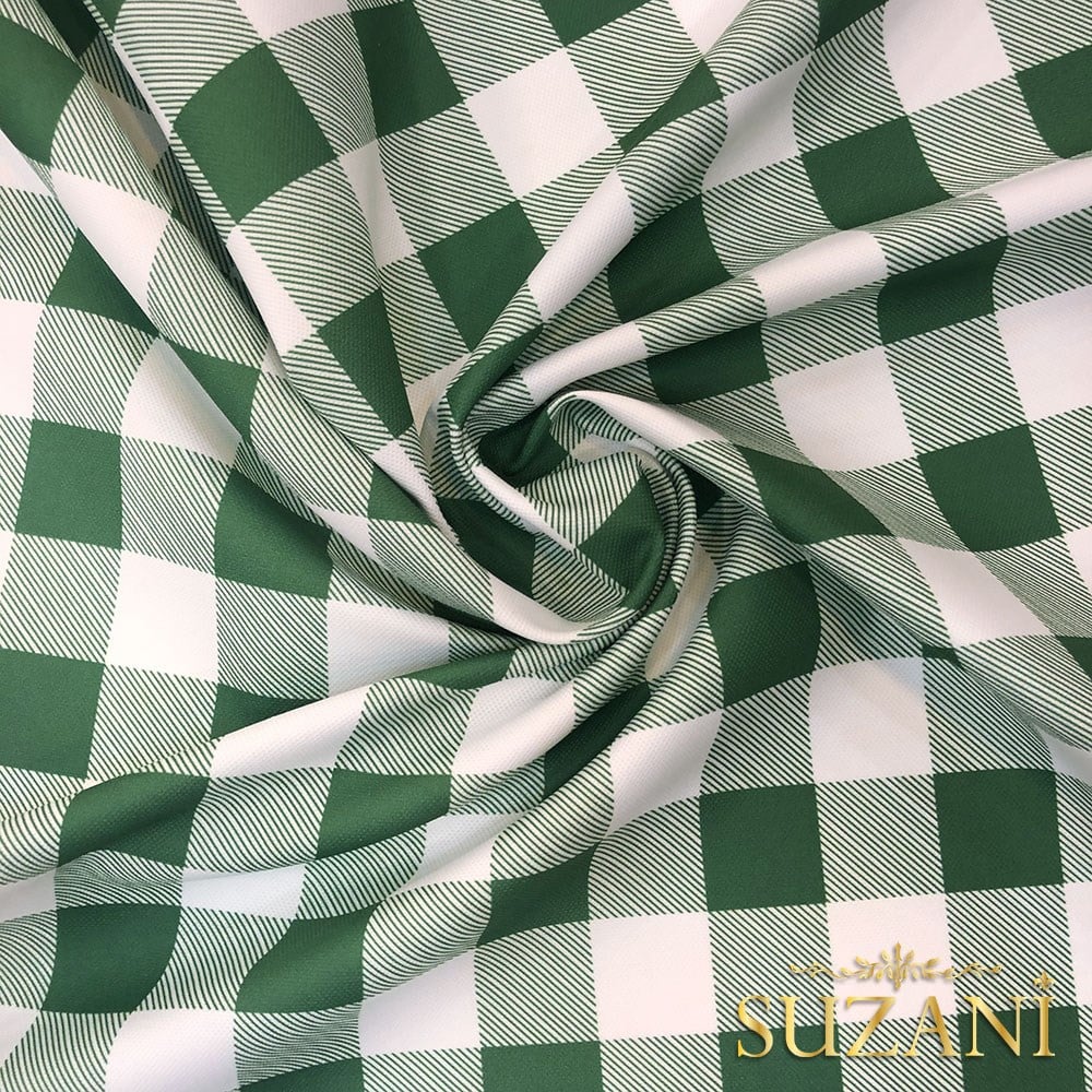 Kivi Büyük Pötikare Desenli Dijital Baskılı Kumaş