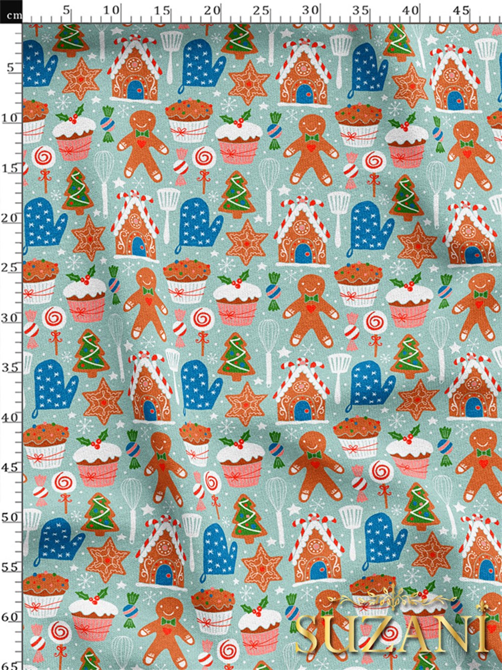 Kurabiye Desenli Dijital Baskılı Kumaş