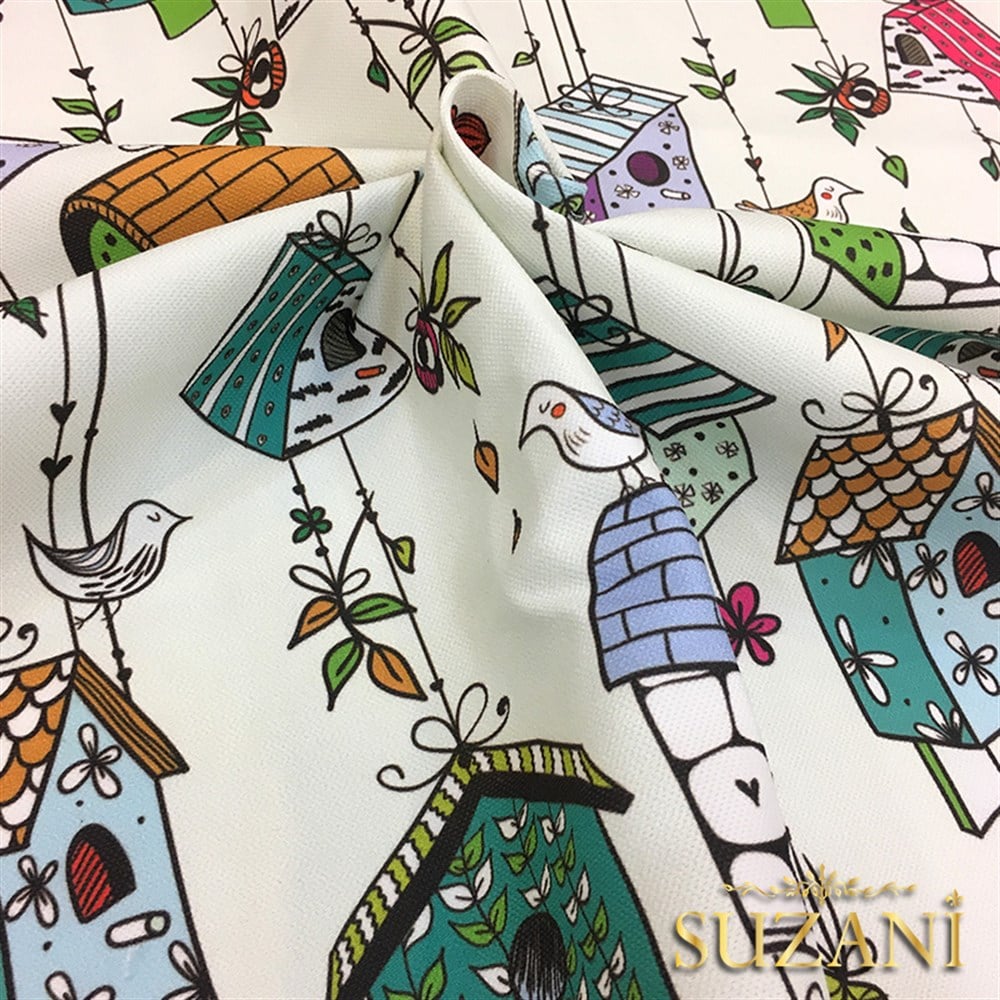 Kuş Yuvaları Desenli Kumaş