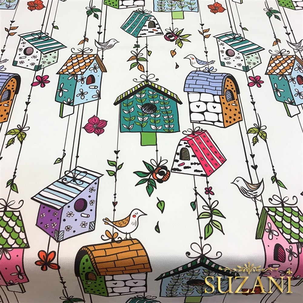 Kuş Yuvaları Desenli Kumaş