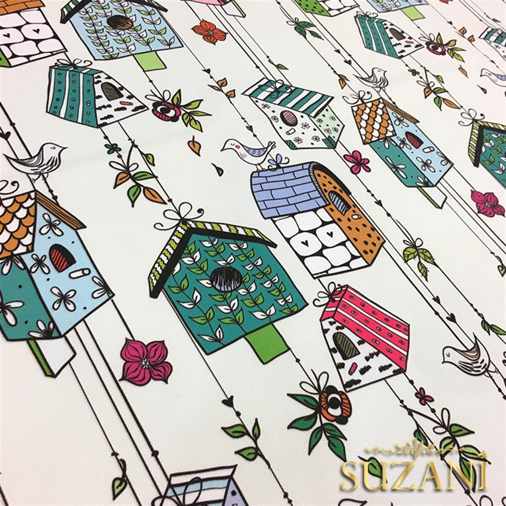 Kuş Yuvaları Desenli Kumaş