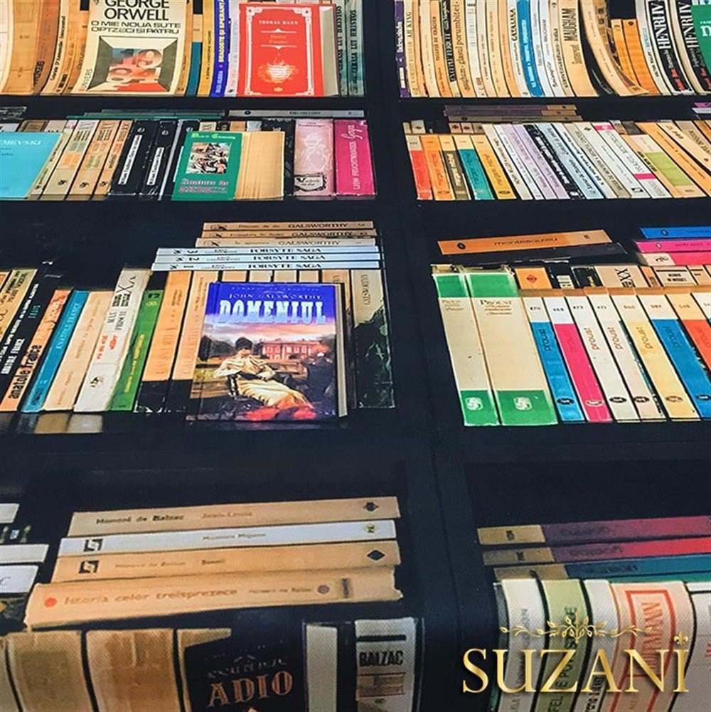 Kütüphane Desenli Kumaş