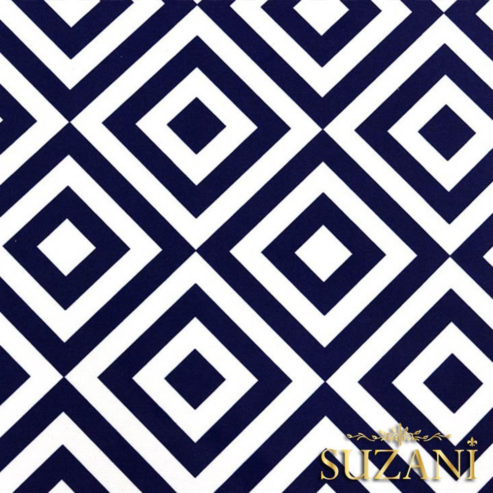 Lacivert İç içe Kareli Kumaş