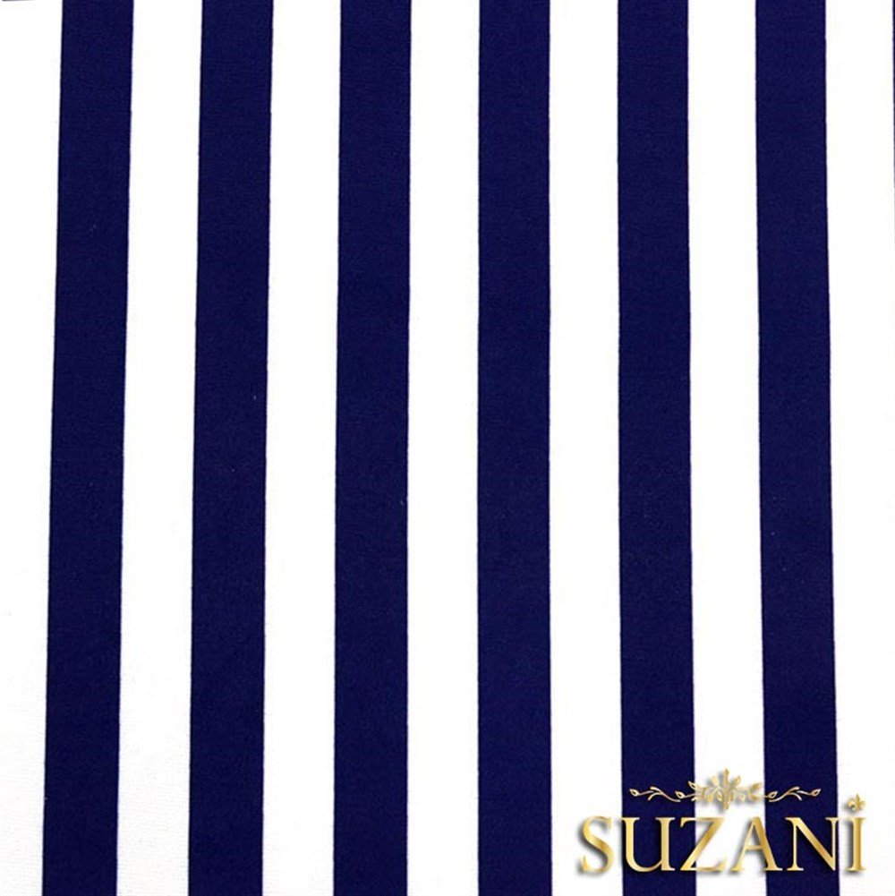 Lacivert İnce Çizgili Kumaş