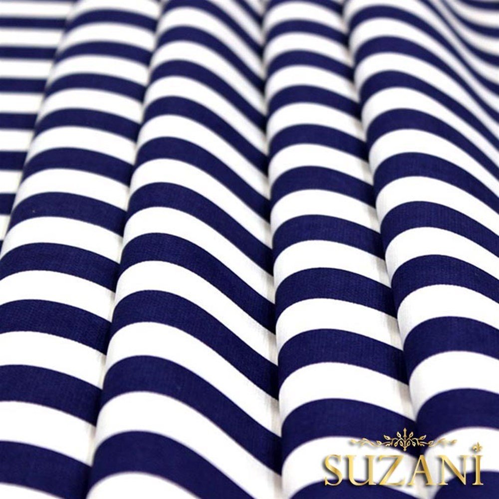 Lacivert İnce Çizgili Kumaş