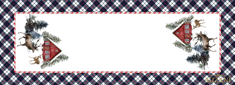 Lacivert Kareli Runner Kumaşı