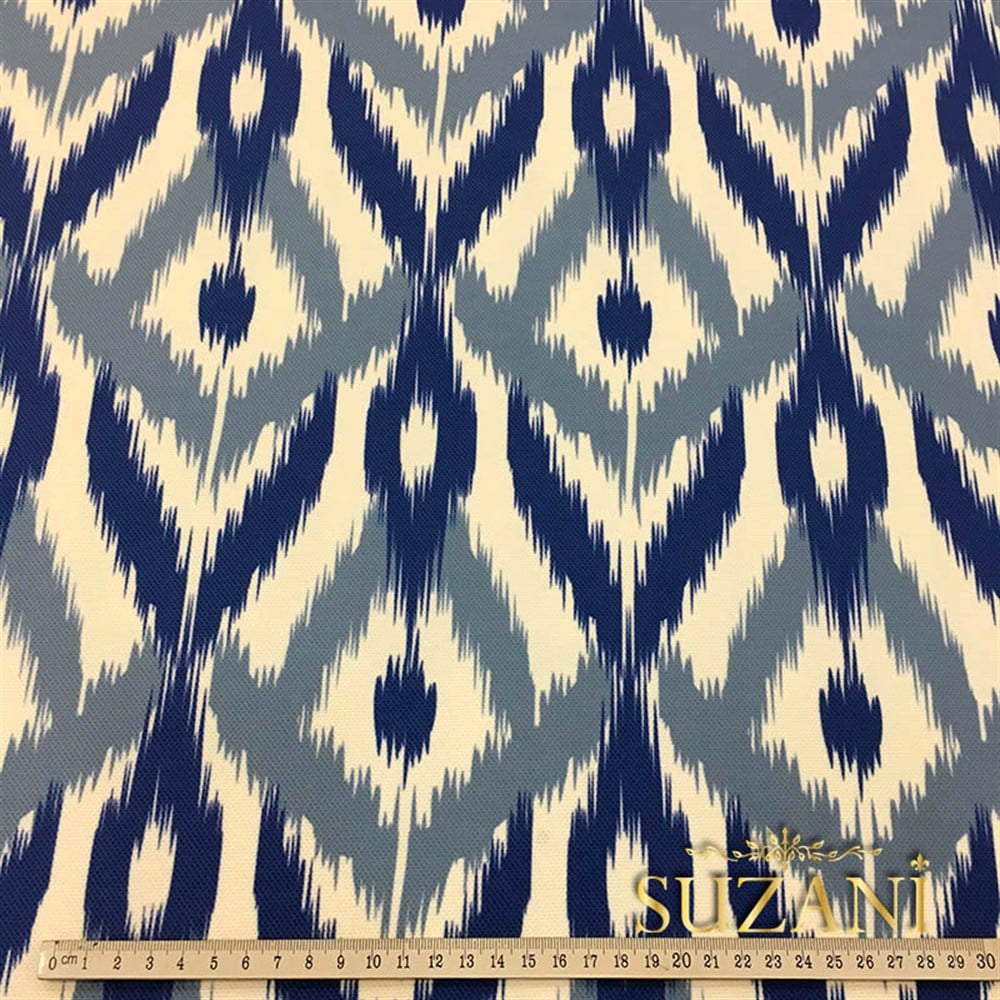 Lacivert Mavi İkat Kumaş