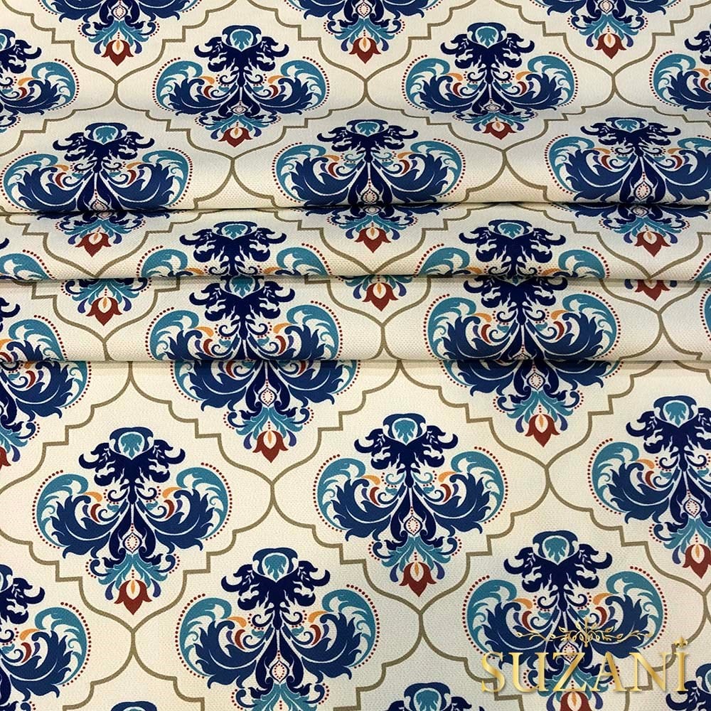 Lale Çini Desenli Kumaş