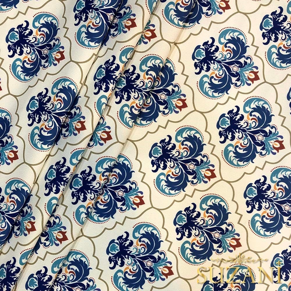 Lale Çini Desenli Kumaş