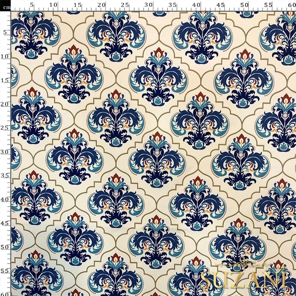 Lale Çini Desenli Kumaş