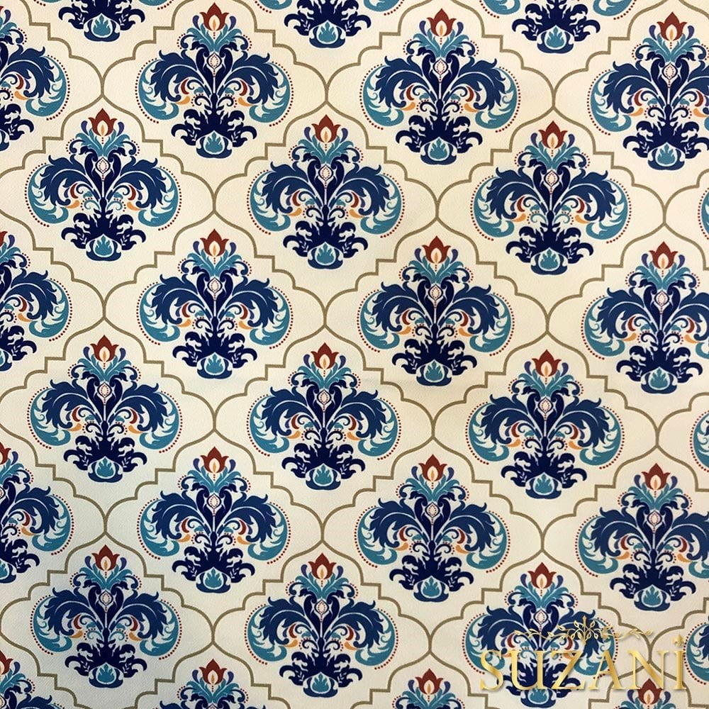 Lale Çini Desenli Kumaş