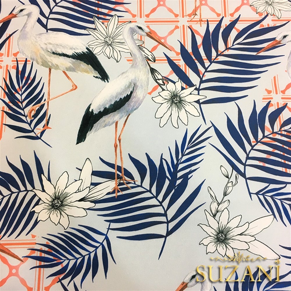 Leylek Desenli Kumaş