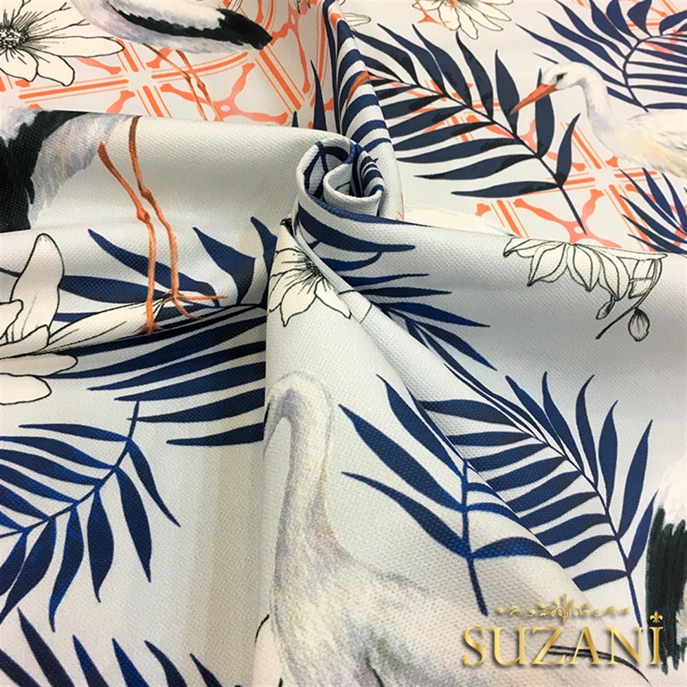 Leylek Desenli Kumaş