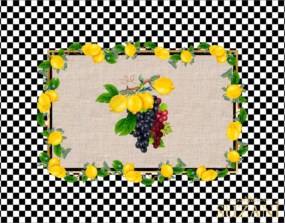 Limon Desenli 3'lü Amerikan Servisi Kumaşı