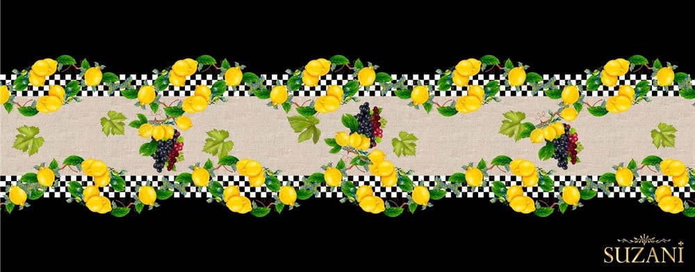 Limon Desenli Runner Kumaşı