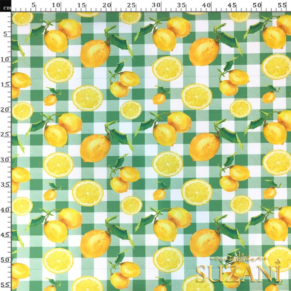 Limon Pötikare Desenli Dijital Baskılı Kumaş