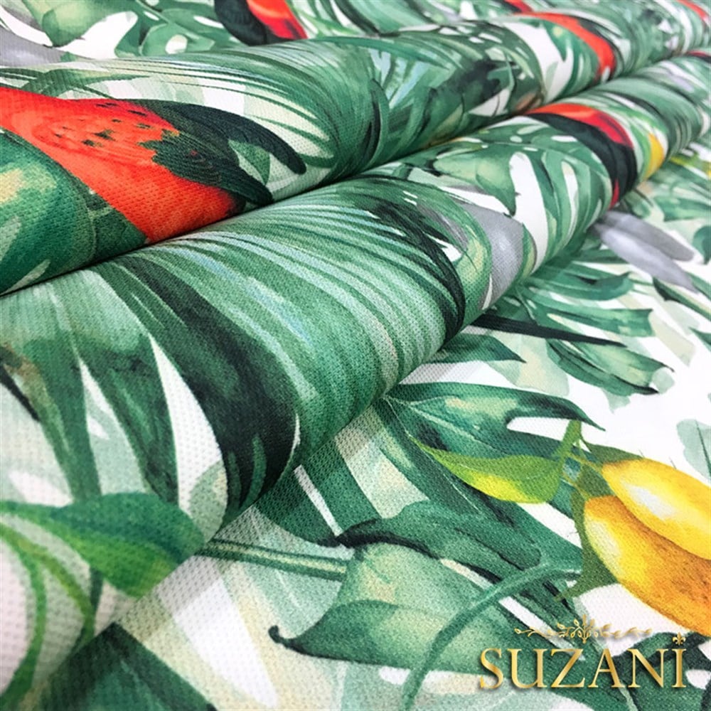 Limonlu Tukan Desenli Kumaş