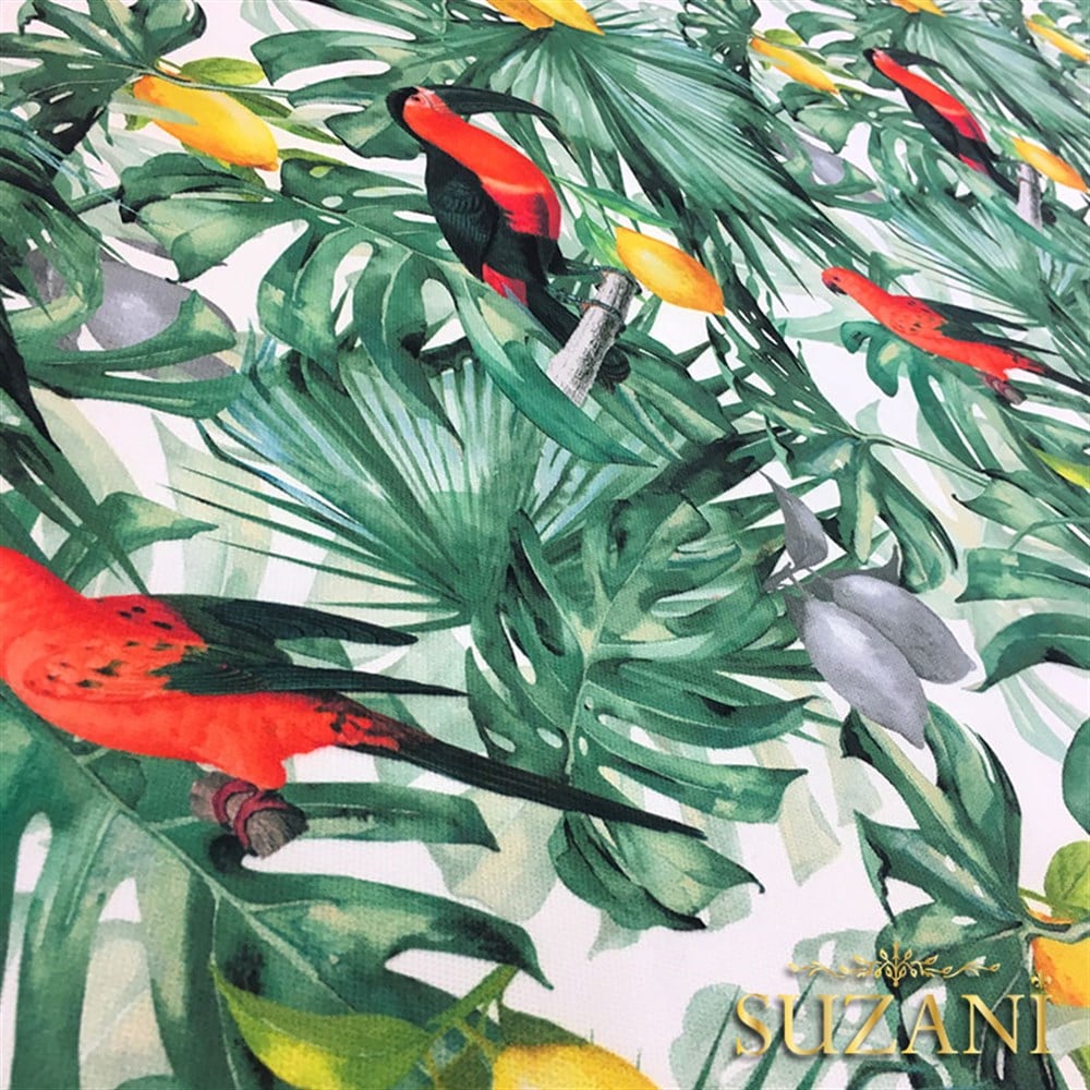 Limonlu Tukan Desenli Kumaş